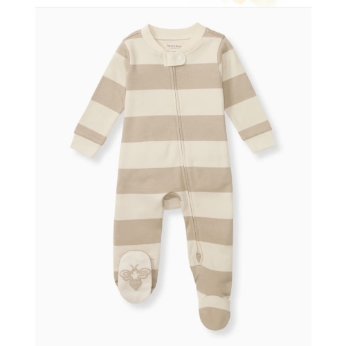 Burts Bees Rugby Stripe Organic Cotton Sleep & Play - Oat