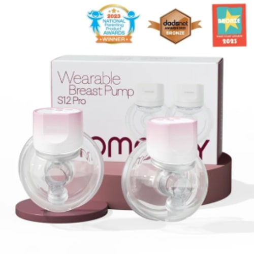 Momcozy S12 Pinky Pro Electric Hands Free Breast Pump Wearable, 24mm, 3 Modes & 9 Levels Electric Pump Portable, Smart Display, 2 Pack