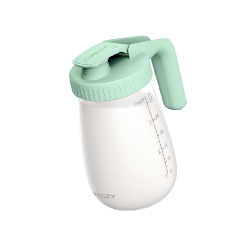 Momcozy Breast Milk Pitcher, Resistant to Heat and Cold Abrupt Temp Swings, No Leak Glass Breast Milk Fridge Storage Container with Wide Mouth, Fast Baby Formula Maker, Green
