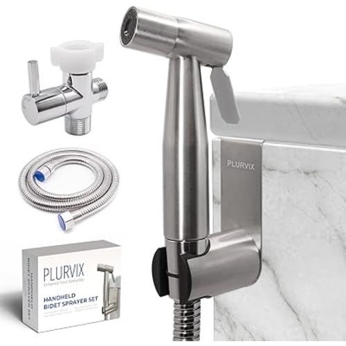 Handheld Bidet Sprayer for Toilet – Adjustable Water Pressure, Stainless Steel Jet Spray Kit with Bidet Hose - Feminine Wash, Muslim Shower, Diaper Cleaning