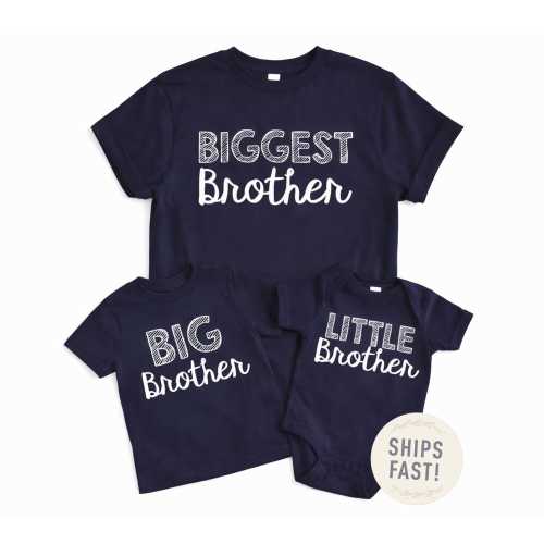 Big Matching Brother Shirts, NAVY Biggest Brother, Baby Announcement, Big Brothers, NAVY Items Sold Separately