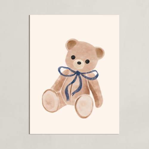 Bear with Bow Limited Edition Nursery Art Print by Vivian Yiwing