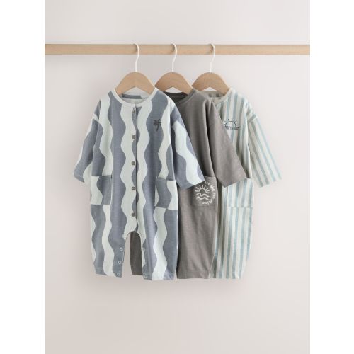 Grey Scandi Cactus Baby Rompers 3 Pack