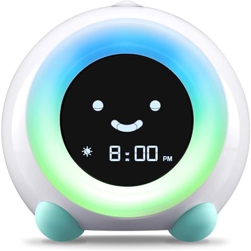 LittleHippo Mella: Kids Alarm Clock, Ready to Rise Children's Sleep Trainer, Night Light, Sound Machine and OK to Wake for Toddlers and Kids - Arctic Blue (Updated 2025)