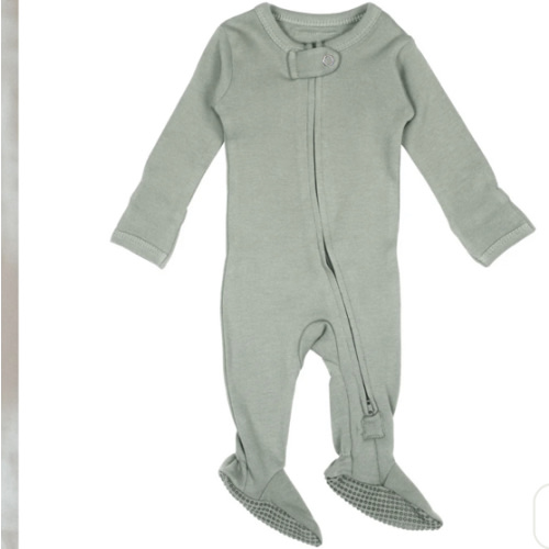 Organic 2-Way Zipper Footie in Seafoam – L'ovedbaby