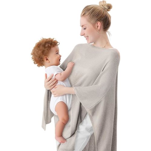 Nursing Cover for Breastfeeding – Privacy Breast Feeding Covers for Women – Soft Lyocell Fabric, Lightweight & Breathable – Multi-Use Scarf, Shawl, Baby Blanket – One Size – with Laundry Bag