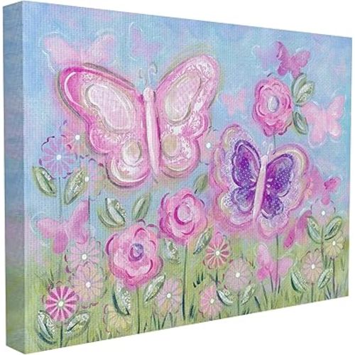 The Kids Room by Stupell Pastel Butterflies in a Garden Wall Plaque, 16 x 20