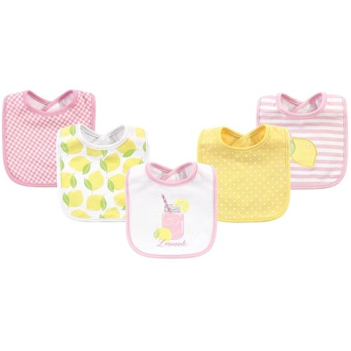 Hudson Baby Unisex Baby Cotton Bibs, Lemonade, One Size