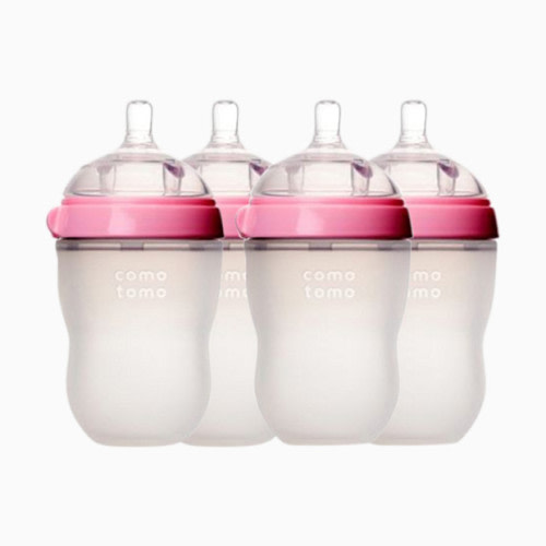 Natural Feel Silicone Baby Bottles - Pink, 8 Oz