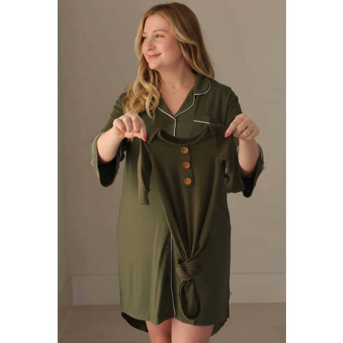 Labor & Delivery Nightgown in Olive | Caden Lane
