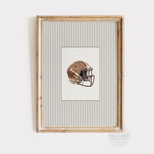 Helmet Print | Vintage Style Football Illustration | Boys Room Printable Art | Office Decor | Nursery Art Poster | Sport Lover Gift | P570