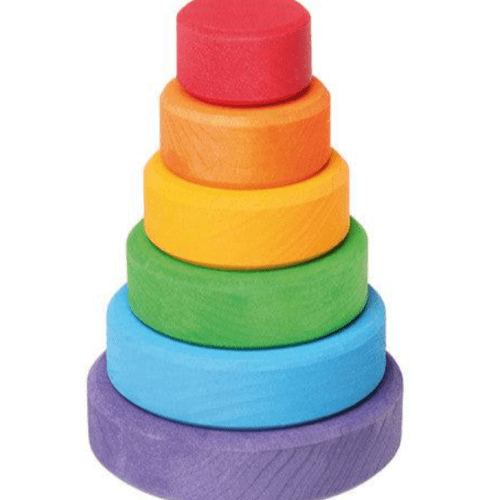 Small Wood Rainbow Stacking Tower