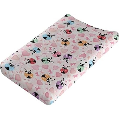 Ladybug Diaper Change Table Covers Thicken Changing Pad Cover for Baby Soft and Comfy Cradle Mattress Sheets for All Season