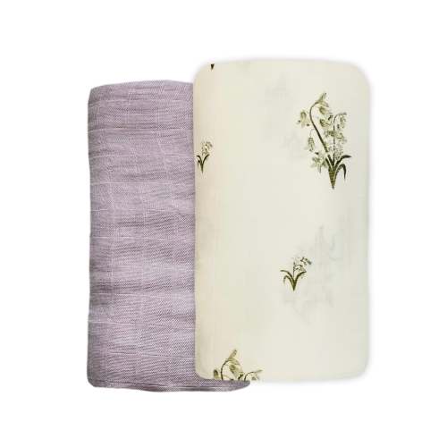 Organic Muslin Swaddle Set (Bluebells & Lilac)
