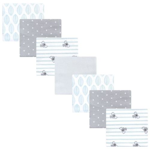 Hudson Baby Cotton Flannel Receiving Blankets 7-Pack Bundle, Koala Stripe , One Size