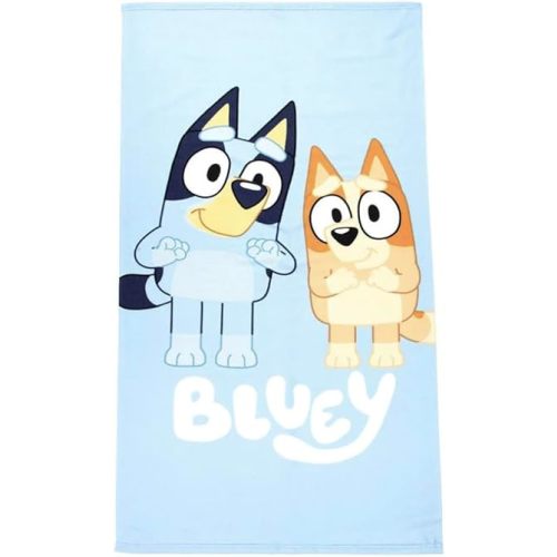 Jay Franco Microfiber Beach Towel, Bluey Cartoon, 27x54 inches, Blue, jfa76-01/24l02447