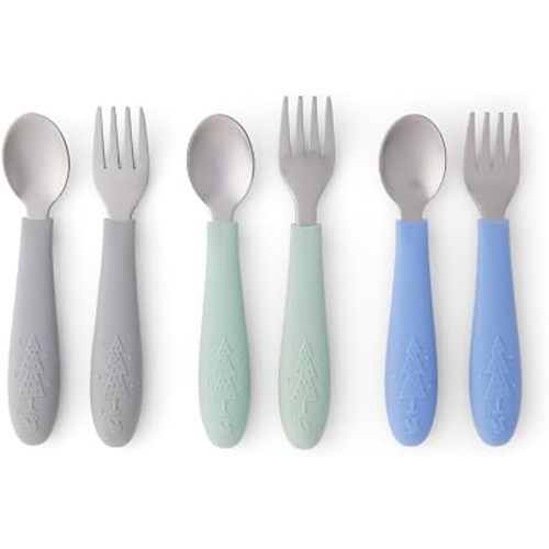 Elk and Friends Baby/Toddler Silverware with Silicone Handles | 6pcs