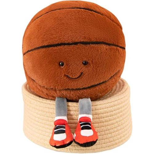 13 inch Basketball Pillow Basketball Stuff Plush, Basketball Gifts for Boys and Girls, Soft Sports Pillows Basketball Stuffed Animal Room Decor (Basketball)