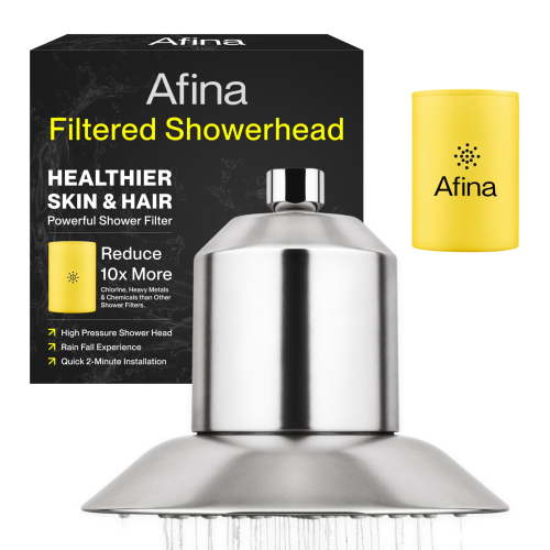 Filtered Shower Head, Shower Filter for Hard Water | Improves Skin & Hair by Removing Chlorine & Toxic Chemicals from Hard Water | High Pressure Shower Filter Head Water Filter Brushed Nickel)