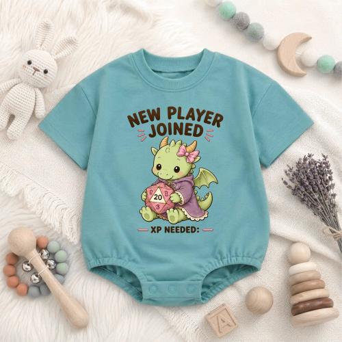New Player Joined Baby Romper, Gamer Baby Outfit, Cute Dragon Bodysuit, Baby Shower Gift, Gaming Newborn Clothes, Geek Baby Gift
