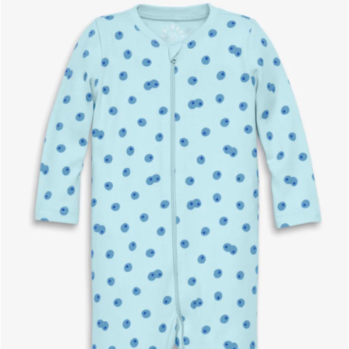 The baby organic zip romper - Saltwater blueberries