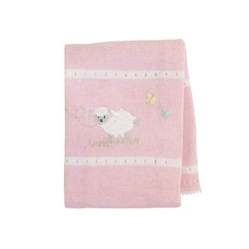 Lamb Baby Blanket, Pink – Melange Collection