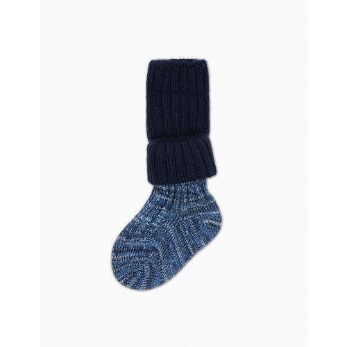 Baby Ribbed Knit Socks in Indigo