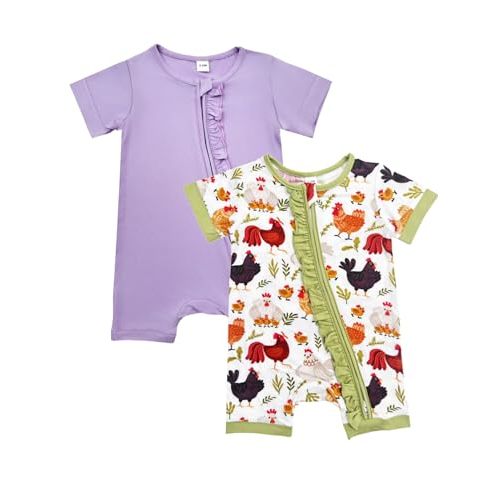 Bow Dream Baby Girl Romper 2 pack Bamboo Rayon Baby Clothes Baby Boy Short Sleeve Jumper One-Piece Rompers Summer