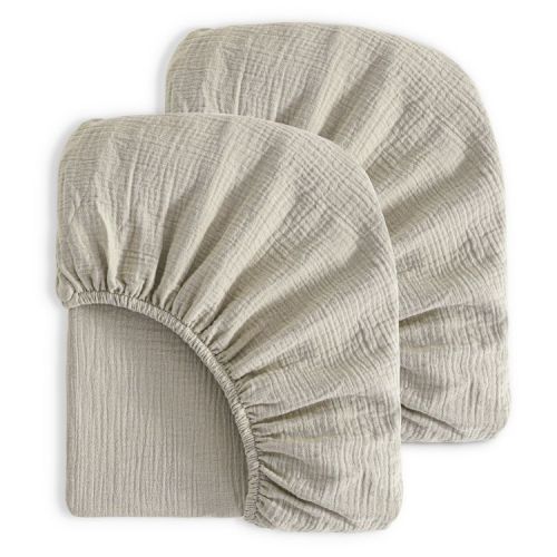 2 Pack Cotton Crib Sheets, Double-Layer Soft Fitted Sheets for Crib & Toddler Mattresses - NTBAY