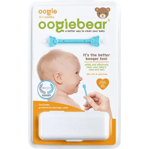 oogiebear: Baby Nose Cleaner & Ear Wax Removal Tool - Safe Booger & Earwax Removal for Newborns, Infants, Toddlers - Dual-Ended - Essential Baby Stuff, Diaper Bag Must-Have, with CASE