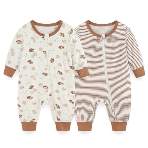 JELYLOVE Unisex Rayon Made from Bamboo Zipper Baby Boy Girl Rompers 2 Pcak Long Sleeve Infants Jumpsuits New Born Clothes