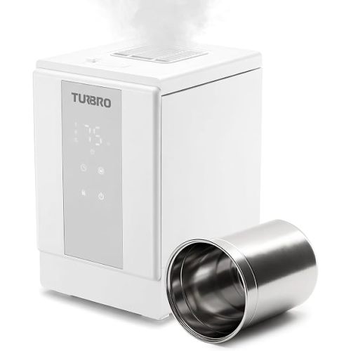 TURBRO 4L Stainless Steel Warm Mist Humidifier, 500mL/h Steam Vaporizer
