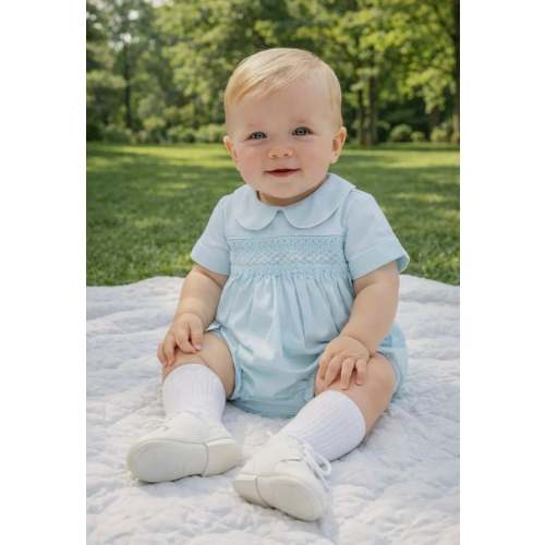 Spring Hand-Smocked Boys Bubble- Mint – Delightful Darling Children’s Boutique