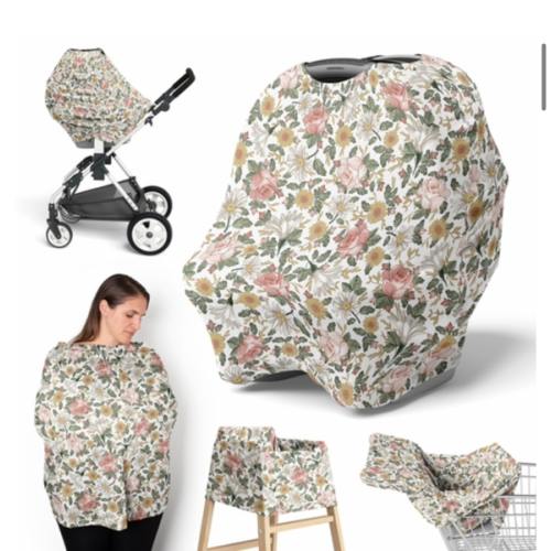 Vintage Floral Collection Multi Use Baby Car Seat and Nursing Cover