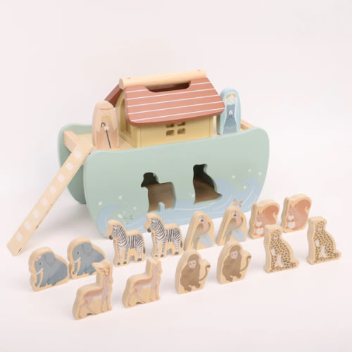 OmaOmaOma! Wooden Noah's Ark - Shape Sorting Adventure Set 2y+
