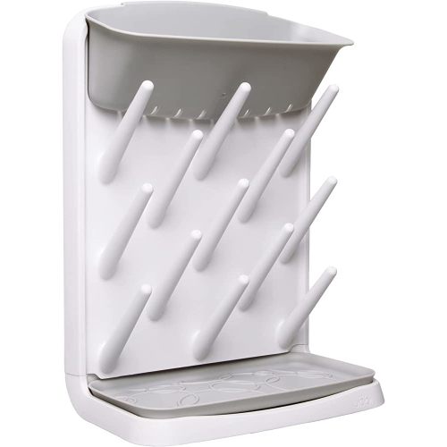 Ubbi Vertical Baby Bottle Drying Rack, Space Saving Countertop Drying Rack Baby Accessory, Gray