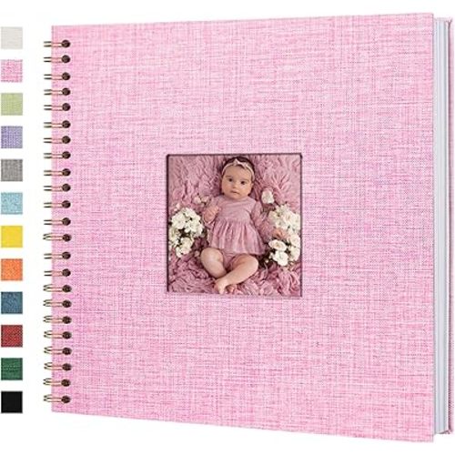 Scrapbook Photo Album, Linen Covered, 12x12 Inches, 40 Sheets/80 Pages