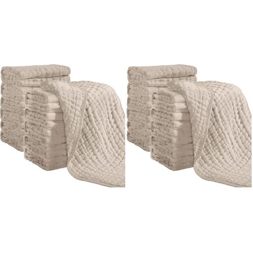 Looxii Muslin Burp Cloths Apricot (24 Count)