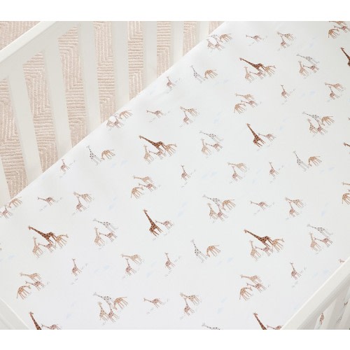 Goldie Giraffe Organic Cotton Crib Fitted Sheet