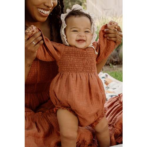 Baby Madeline Romper in Apple Cider
