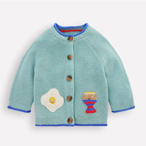 Cotton Logo Cardigan-Aquifer Dippy Eggs | Boden USA