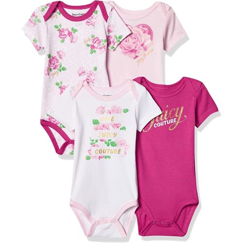 Juicy Couture baby-girls 4 Pieces Pack Bodysuits
