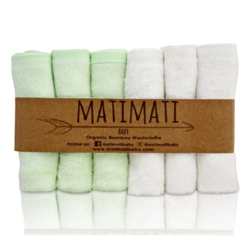 Matimati Bamboo Baby Washcloths (6-pack) - Premium Extra Soft & Absorbent Towels For Babyâ€™s Sensitive Skin - Perfect 10â€x10â€ Reusable Wipes - Excellent Baby Shower / Registry Gift
