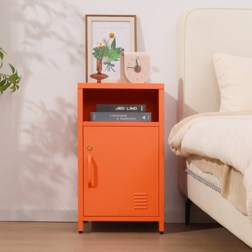 Williston Forge Katarra 26'' Tall Metal Nightstand Storage Cabinets With Lock