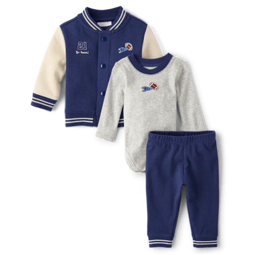 Baby Boys Varsity 3-Piece Playwear Set - Blue