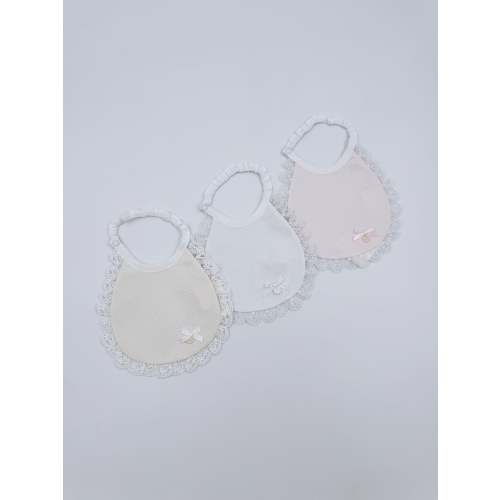 Beautiful baby bib with lace details