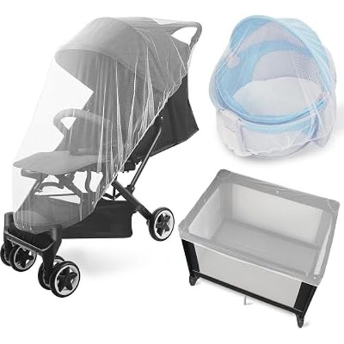 2 Pack Baby Mosquito Net for Stroller, White