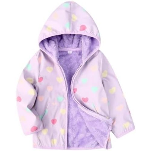 Feidoog Toddler Fleece Jacket Baby Boys Girls Hooded Zipper Long Sleeve Thick Warm Outerwear