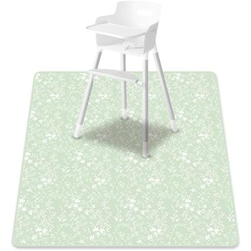 Baby Splat Mat for Under High Chair, 51 x 51 Inch Waterproof Splash Mat, Wipeable Floor Protector, Easy Clean Feeding Mat for Mealtime, Art and Playtime