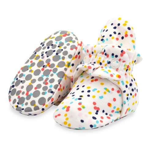 Confetti Organic Cotton Gripper Baby Booties – 3M